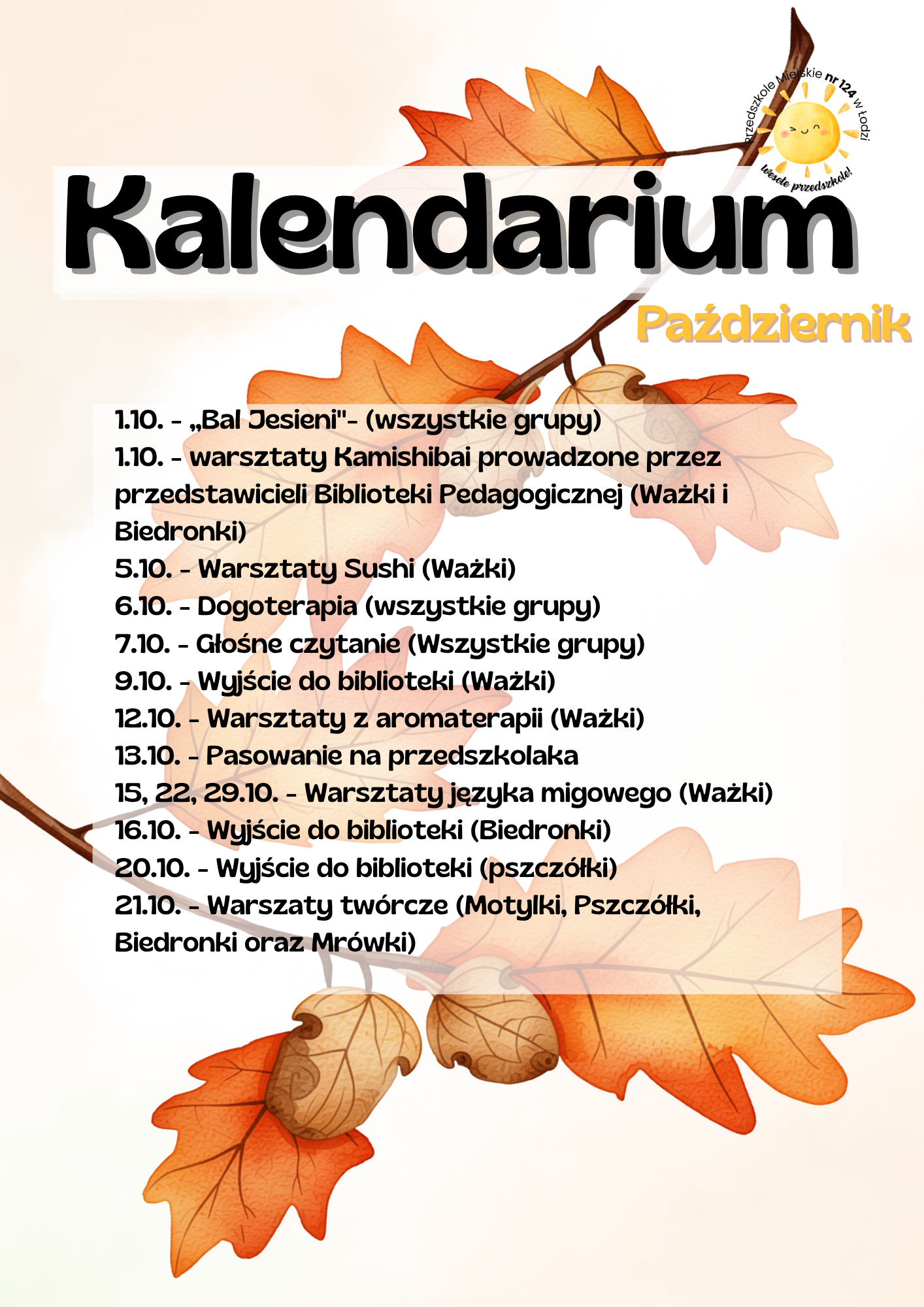 Kalendarium - październik 2026.