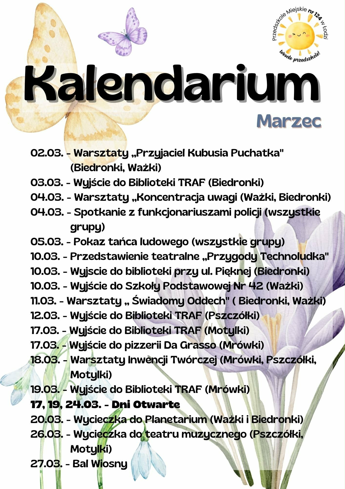 Kalendarium - marzec 2026.