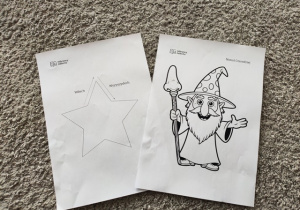 Karty pracy otrzymane przez dzieci od prowadzących.