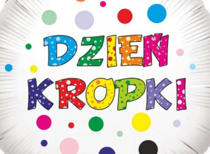 Kolorowy napis "Dzień kropki"