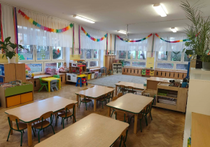 Sala dydaktyczna w przedszkolu, grupa "Motylki".
